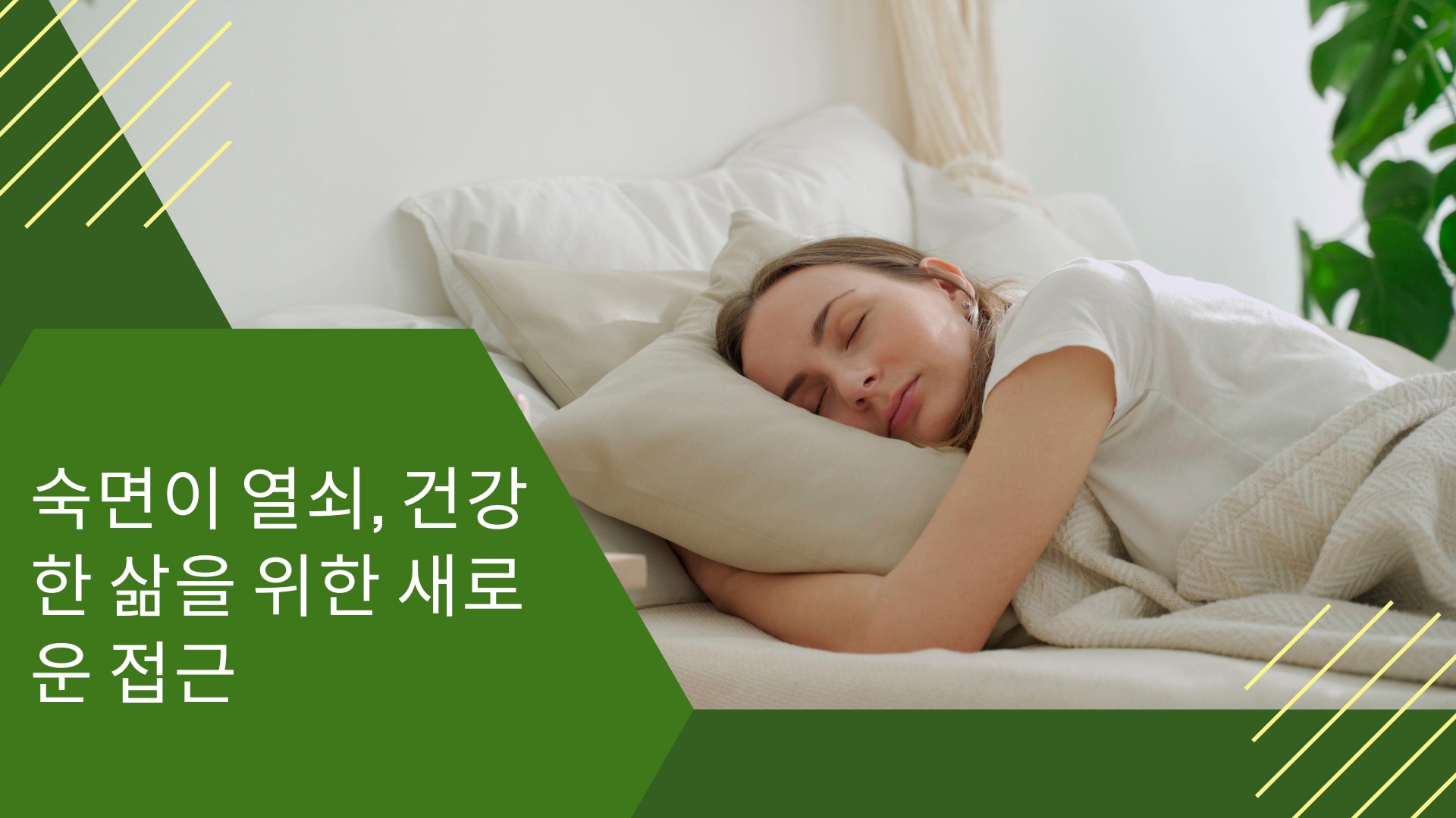 숙면이 열쇠, 건강한 삶을 위한 새로운 접근